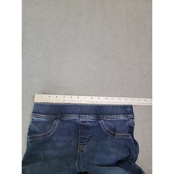 Spanx Jeans Womens Medium 28x27 Skinny High Rise Dark Disttessed Stretch Modern - Picture 7 of 14